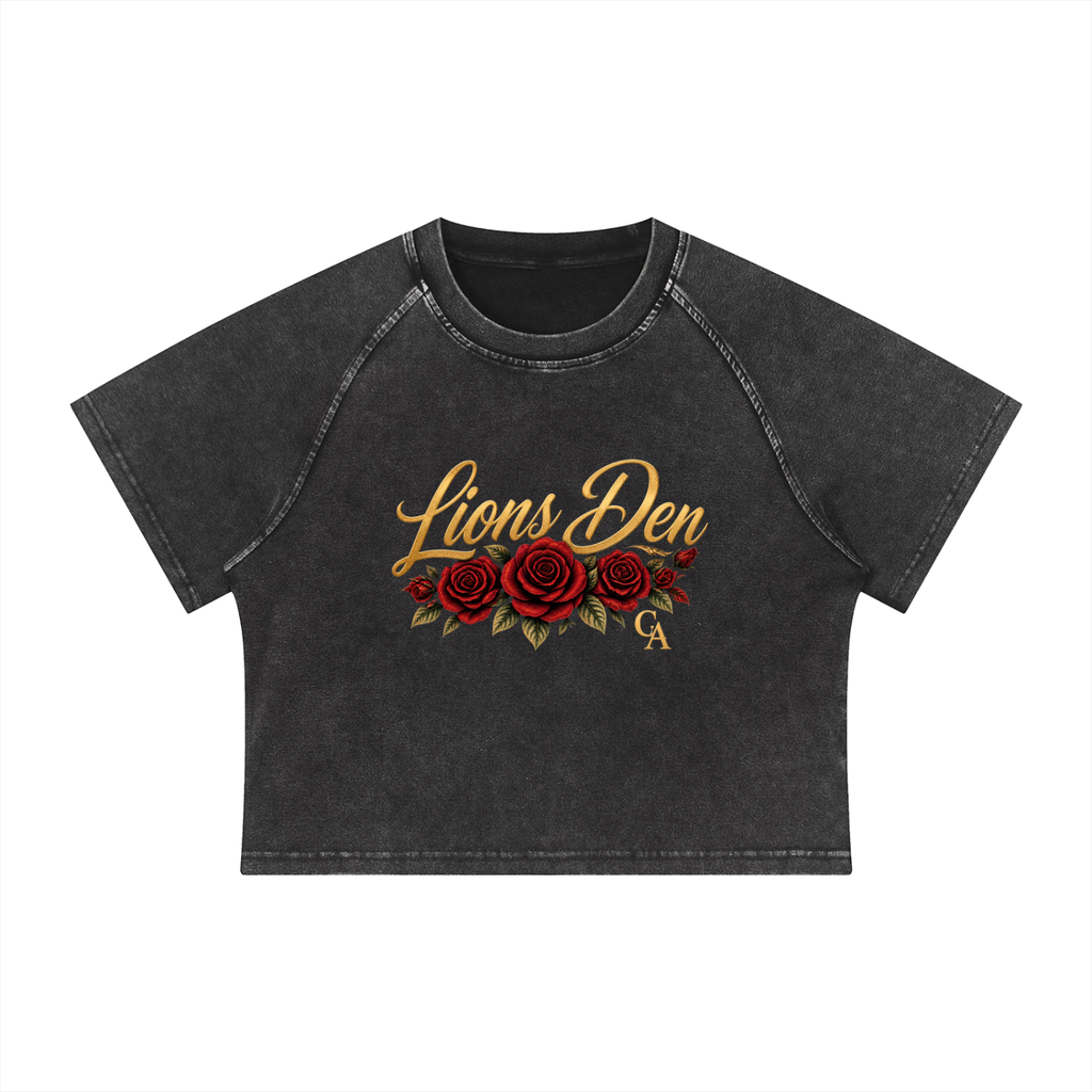 Women's Mineral Wash Raglan Crop T-Shirt