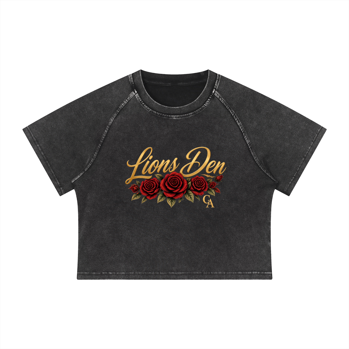 Women's Mineral Wash Raglan Crop T-Shirt