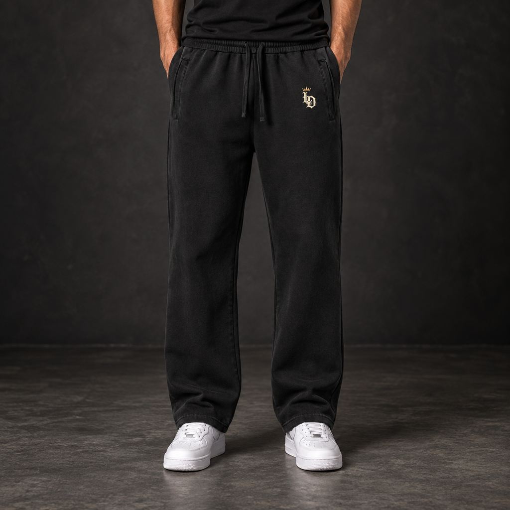 Lion Seal Vintage-Wash Sweatpants — model wearing front