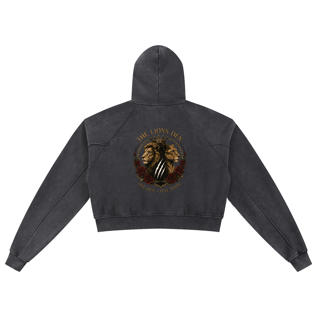 One Den, One Pride Snow-Washed Cropped Hoodie