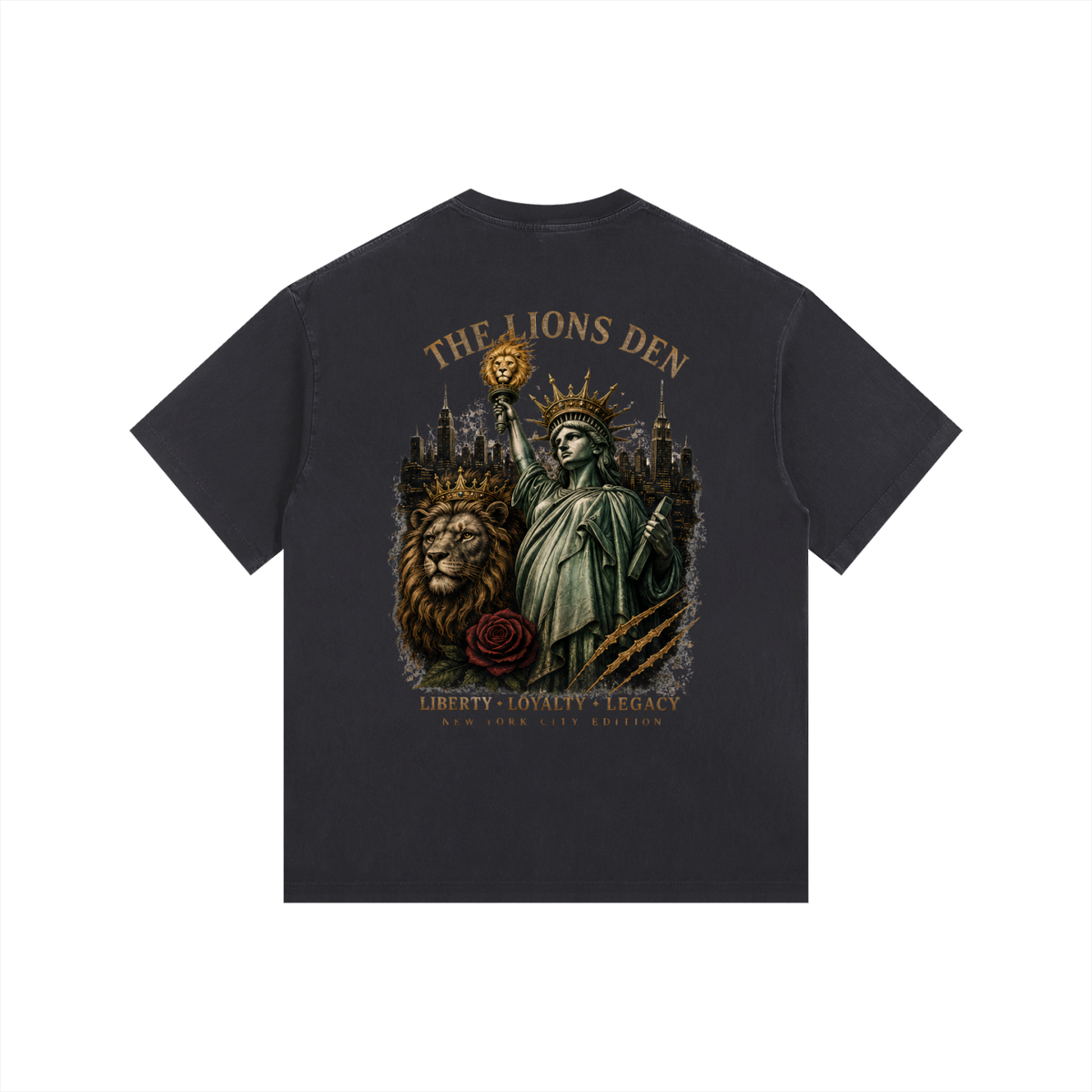 Crowned Lion Signature Vintage-Wash Oversized Tee