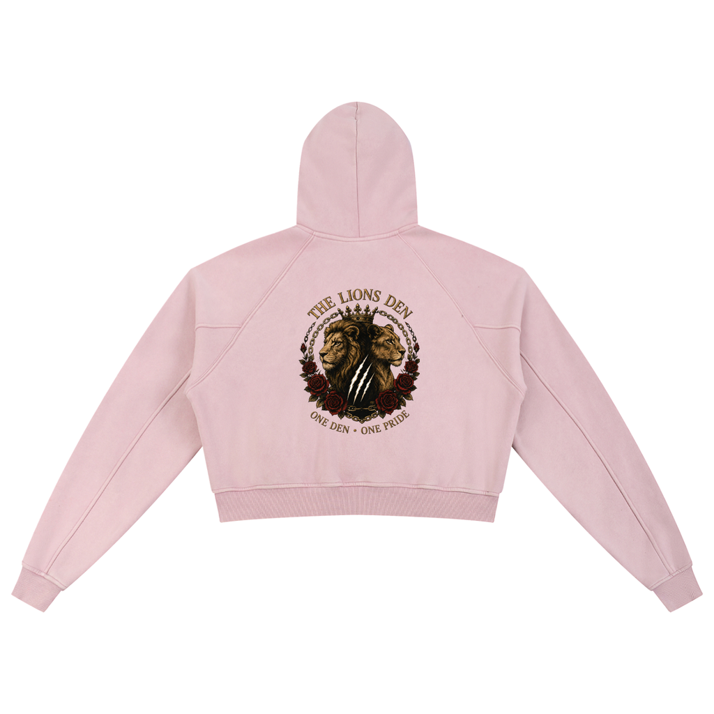 One Den, One Pride Snow-Washed Cropped Hoodie
