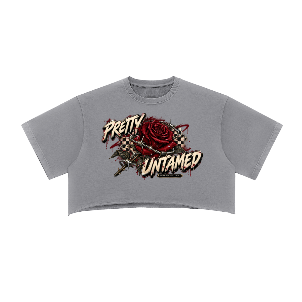 Pretty Untamed Snow-Wash Raw-Edge Crop Top