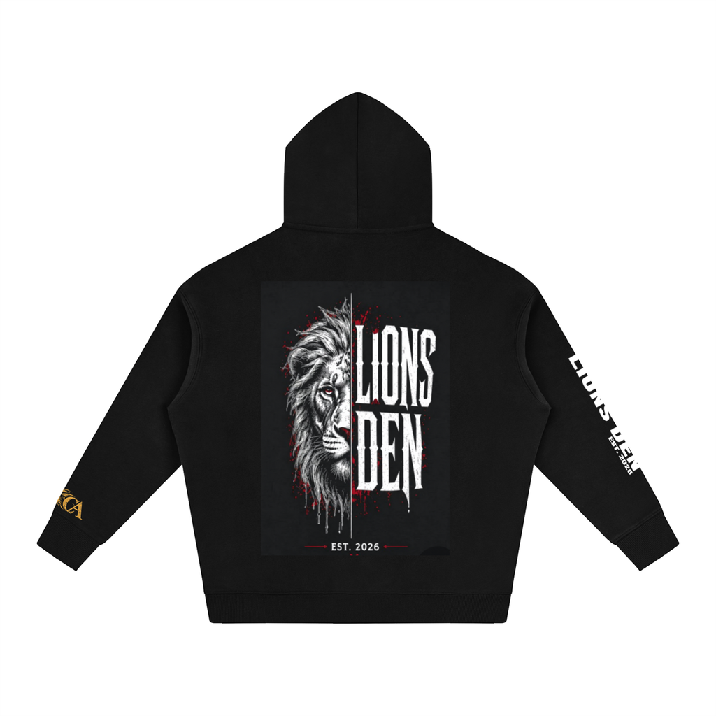 Scratch Lion Stacked Oversized Fleece Hoodie