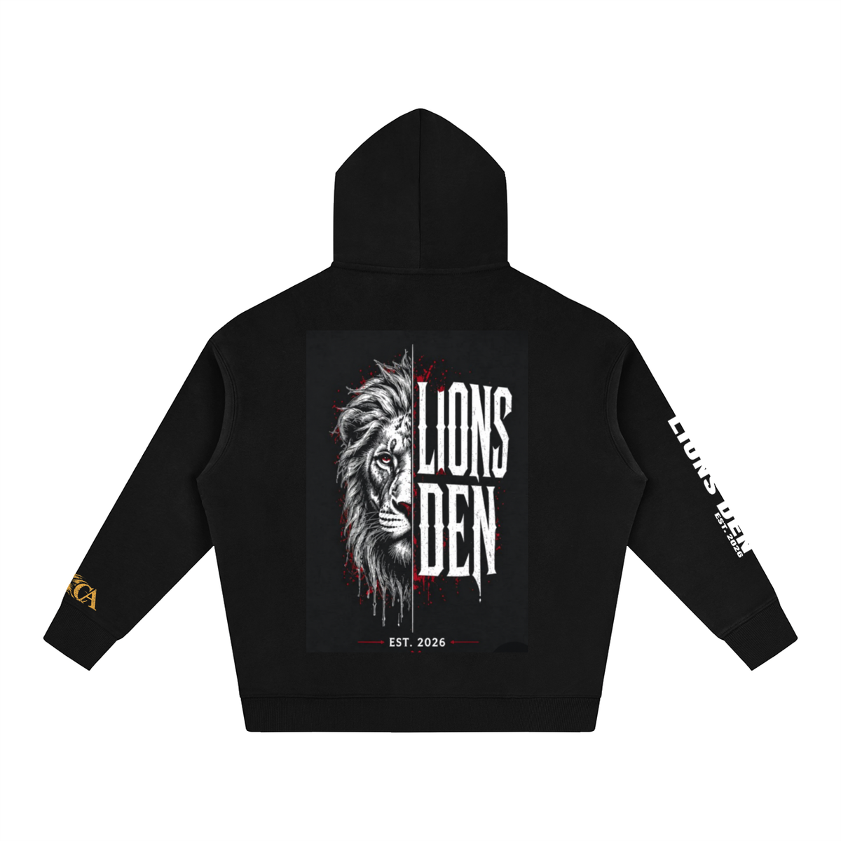 Scratch Lion Stacked Oversized Fleece Hoodie