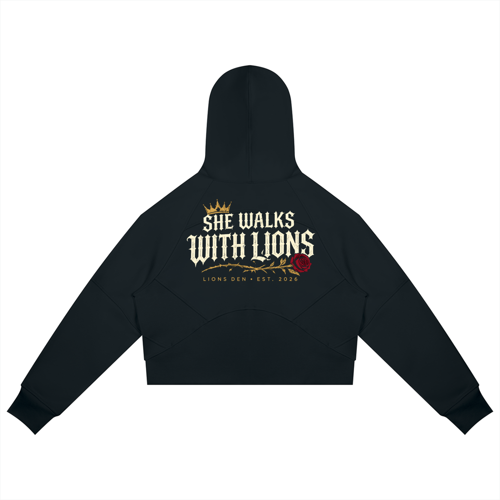 Cropped Zip-Through Hoodie