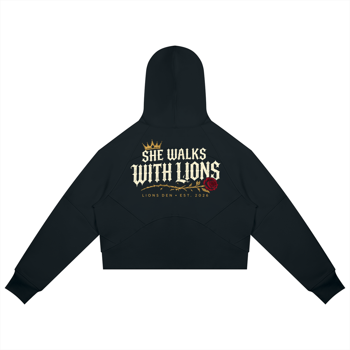 Cropped Zip-Through Hoodie