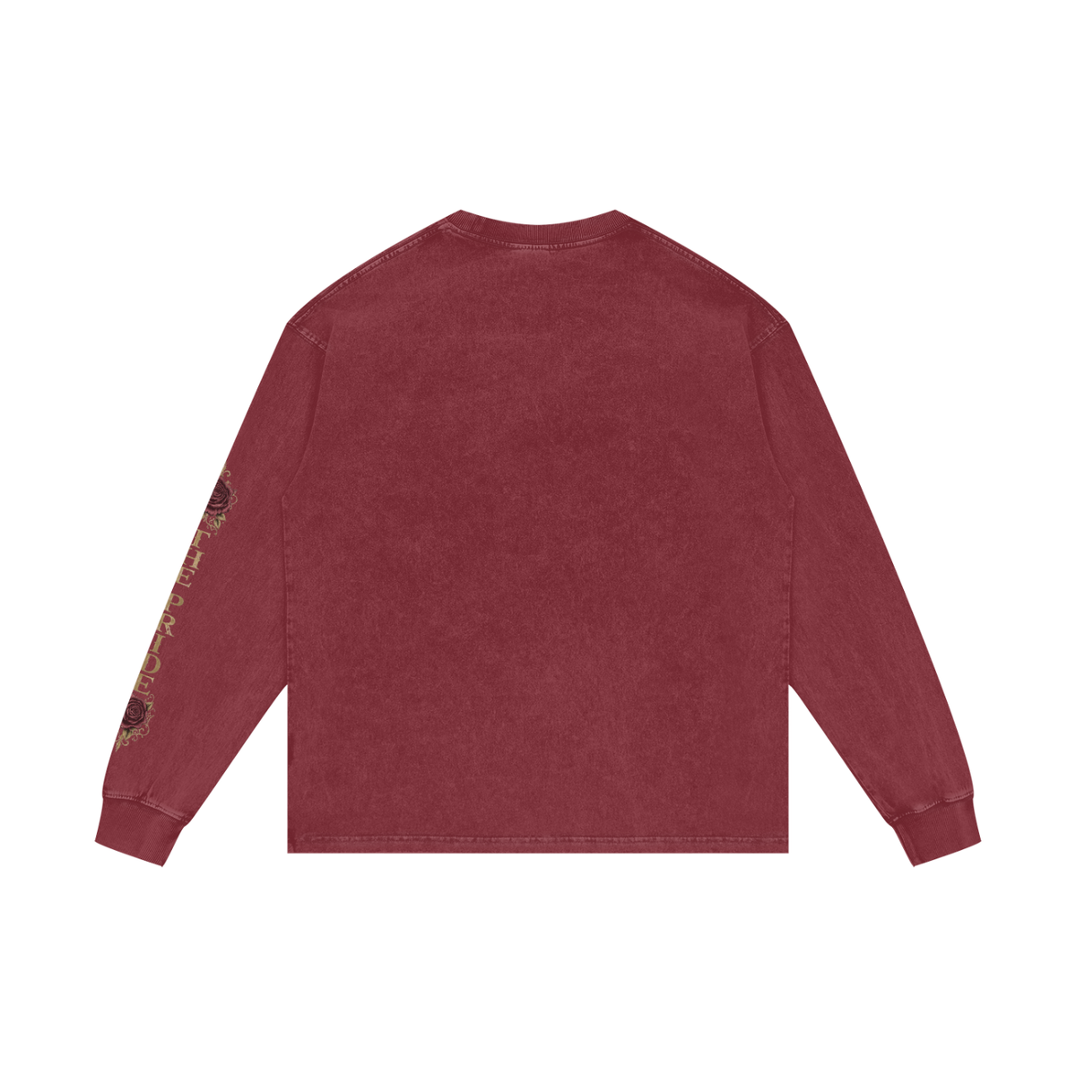 Lioness Crown & Roses Acid-Wash Oversized Long-Sleeve Tee