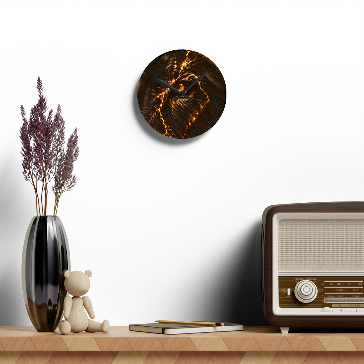 Lightning Lion Acrylic Wall Clock