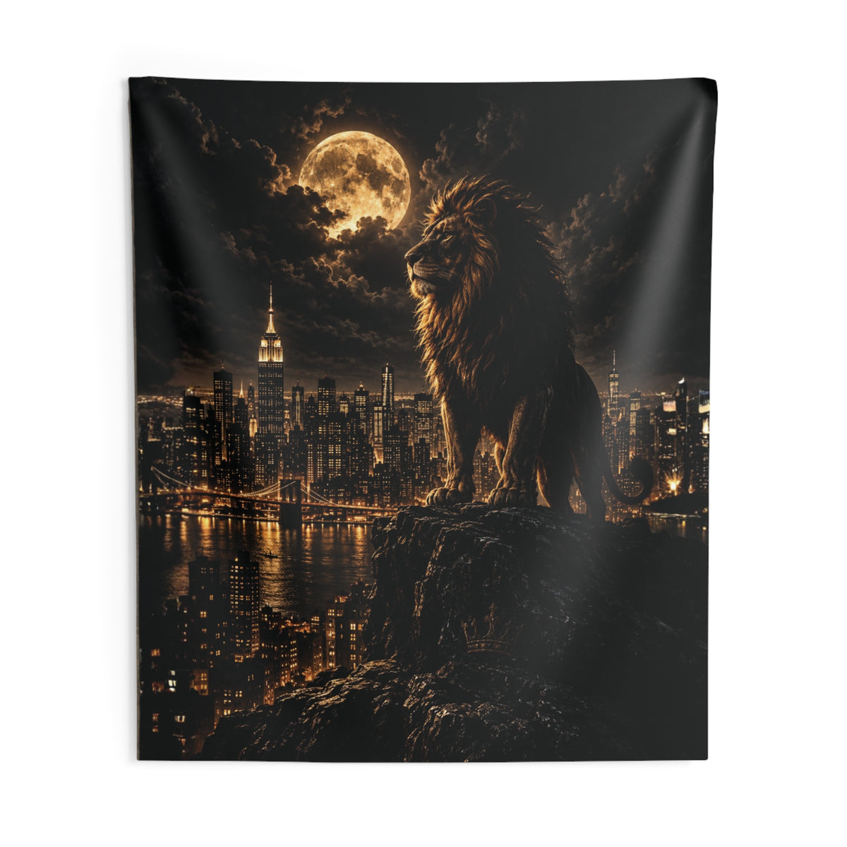Moonlit King Over NYC Stream Backdrop
