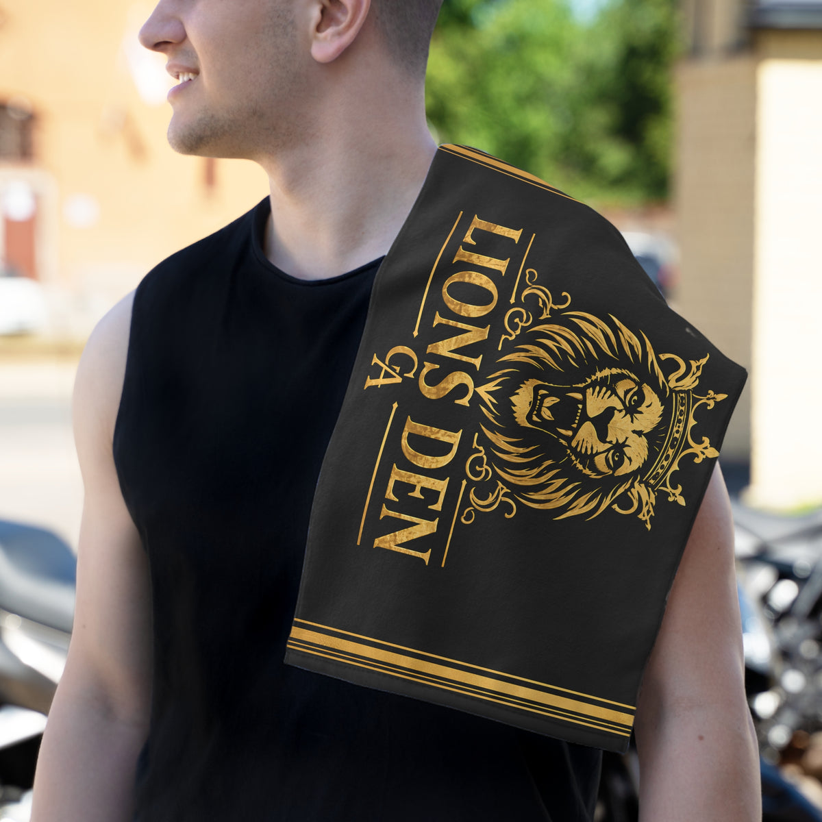 Crowned Lion Lions Den Gym Towel