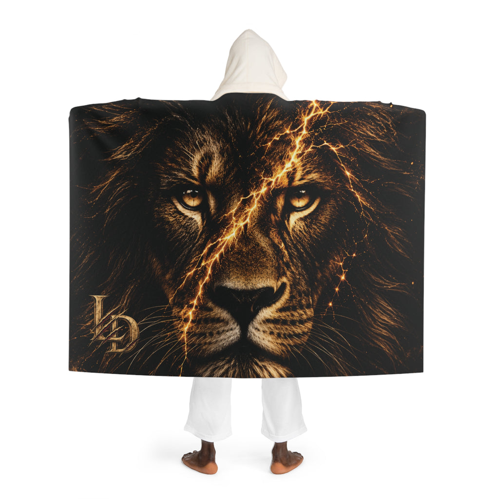 Lightning Lion Hooded Sherpa Blanket