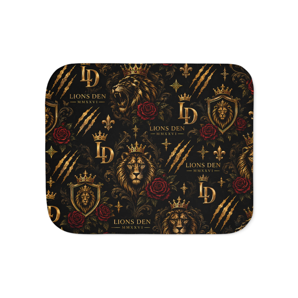 Lions Den Heritage Pattern Sherpa Blanket