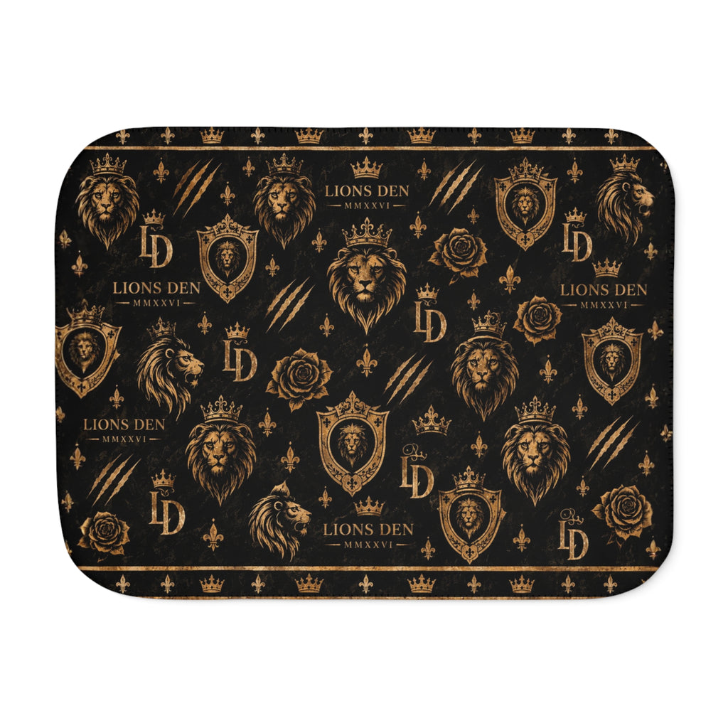 Lions Den Icon Pattern Sherpa Blanket