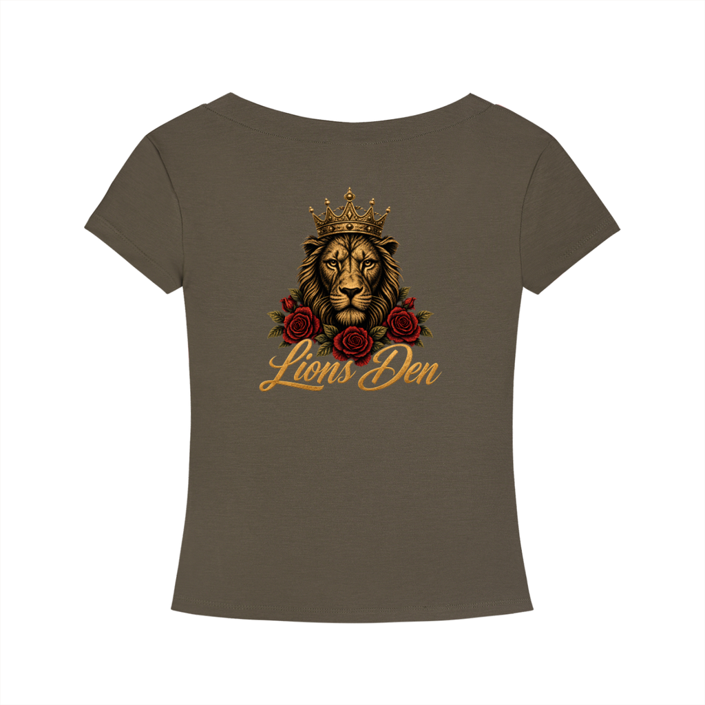 Lions Den Rose Script Tencel Slim-Fit V-Neck Tee