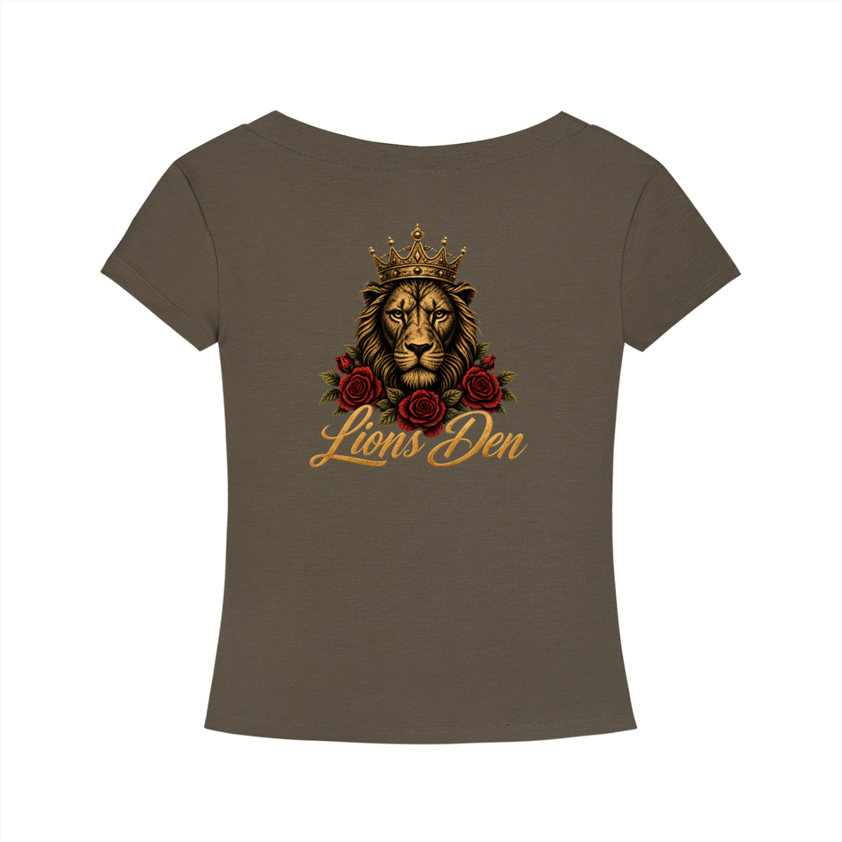 Lions Den Rose Script Tencel Slim-Fit V-Neck Tee