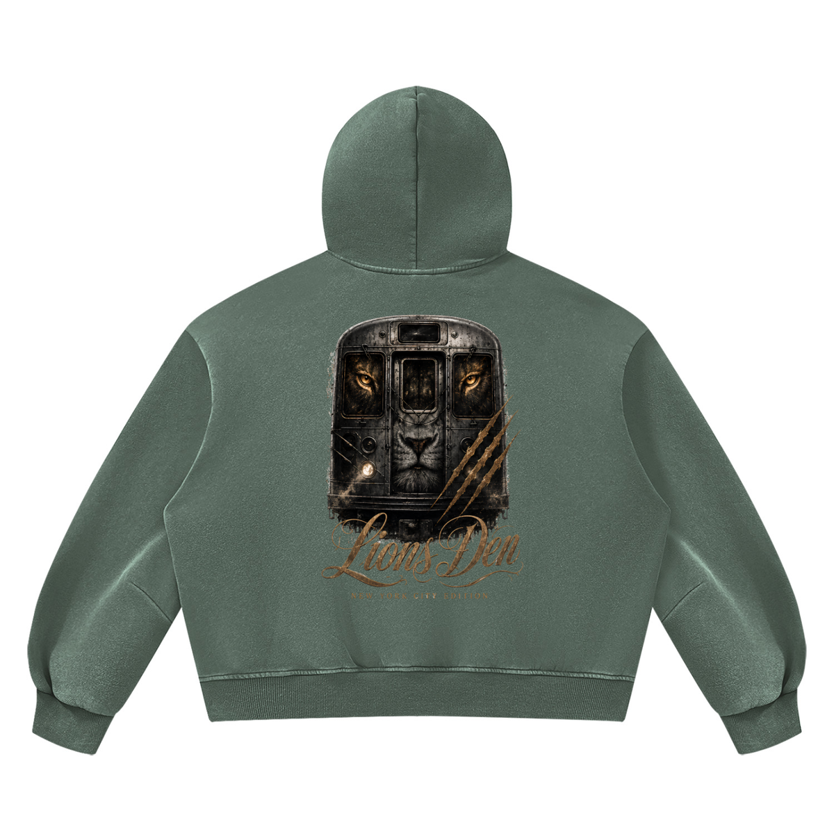 Lion Gate Vintage-Wash Boxy Fleece Hoodie