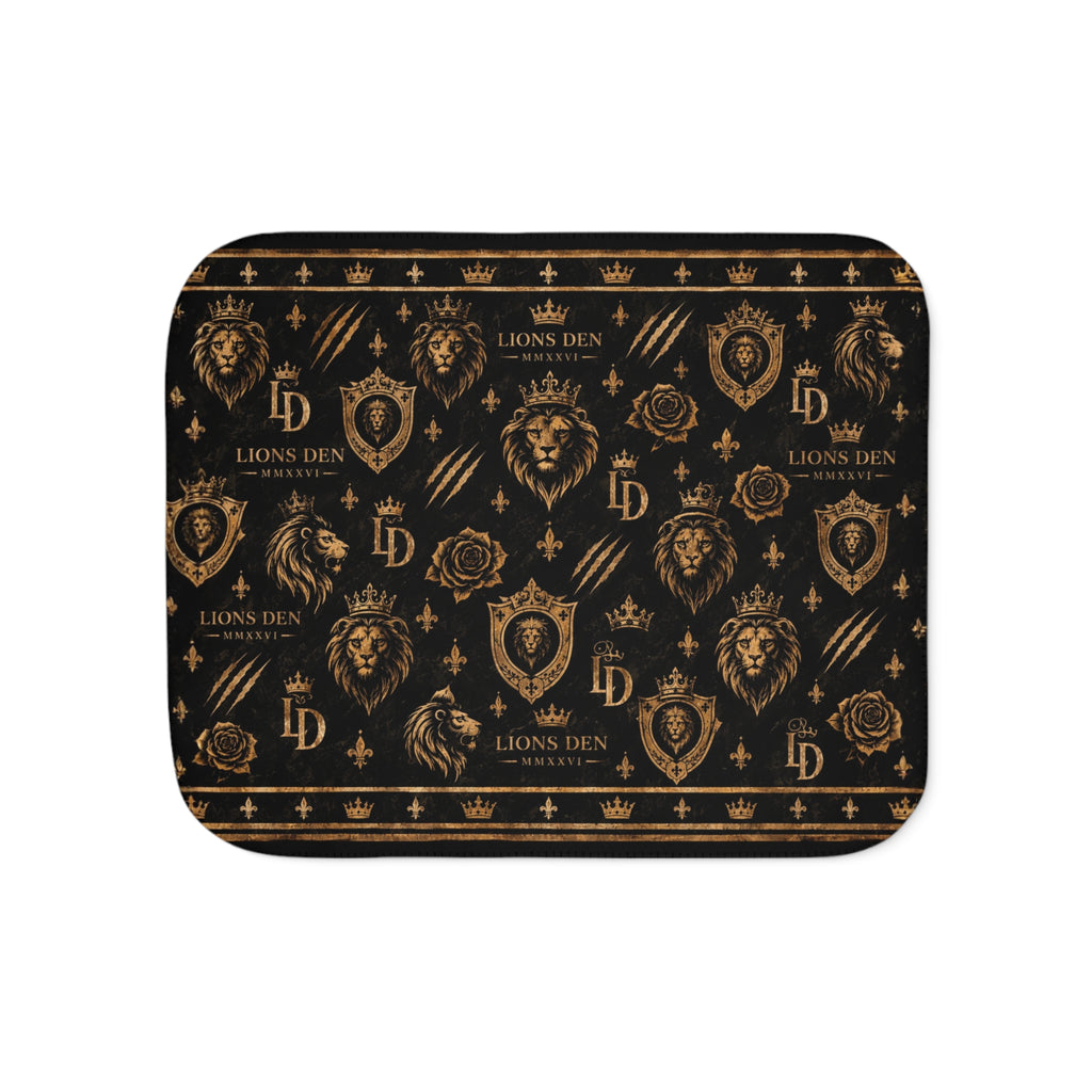 Lions Den Icon Pattern Sherpa Blanket