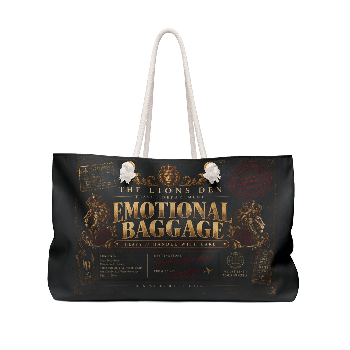 Emotional Baggage Weekender Bag | Lions Den Travel Department