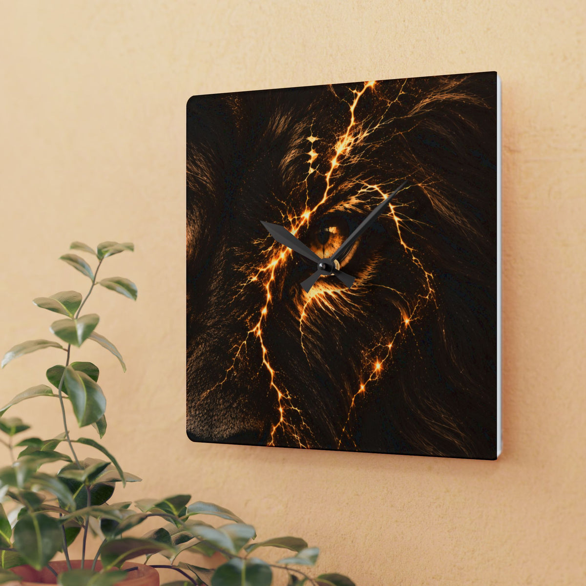 Lightning Lion Acrylic Wall Clock