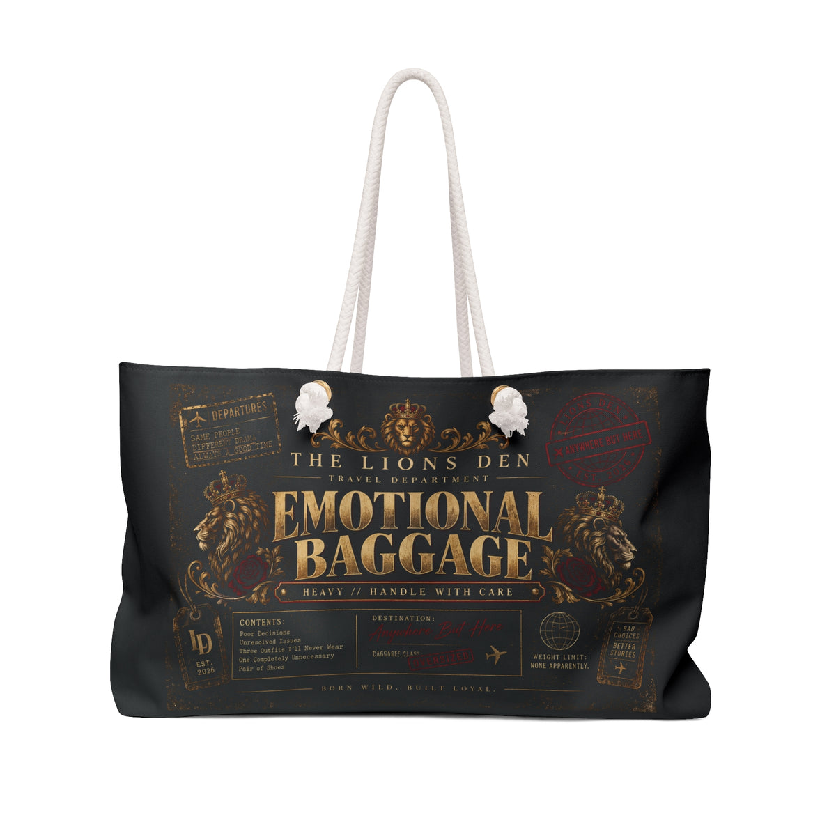 Emotional Baggage Weekender Bag | Lions Den Travel Department