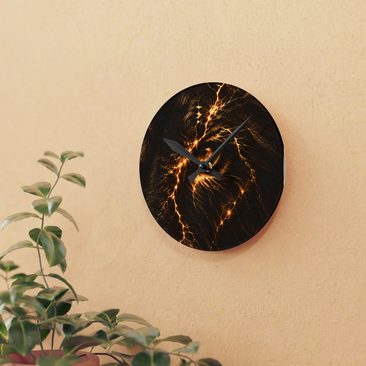 Lightning Lion Acrylic Wall Clock