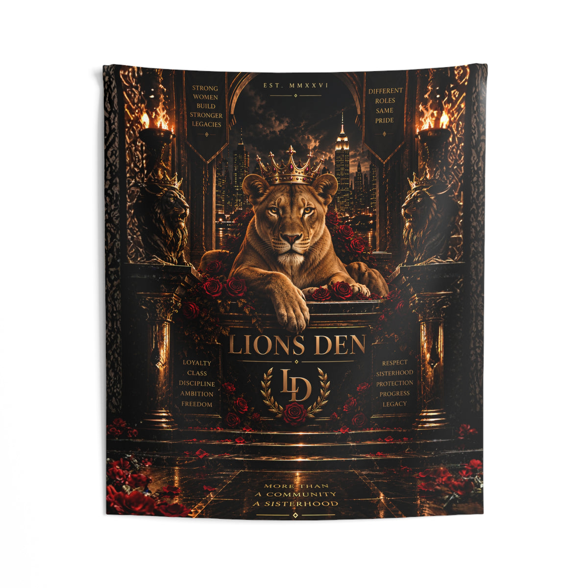 Crowned Lioness Throne Stream Backdrop