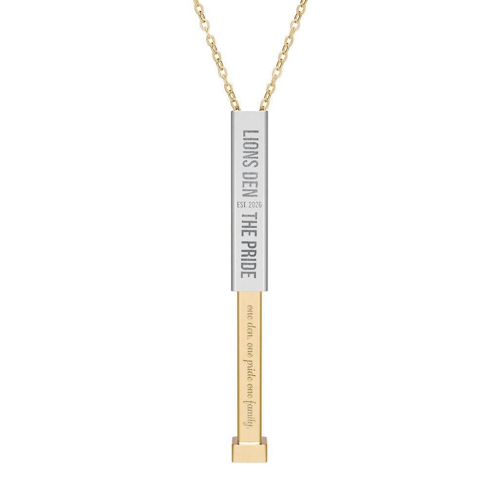 Lions Den Hidden Message Bar Necklace