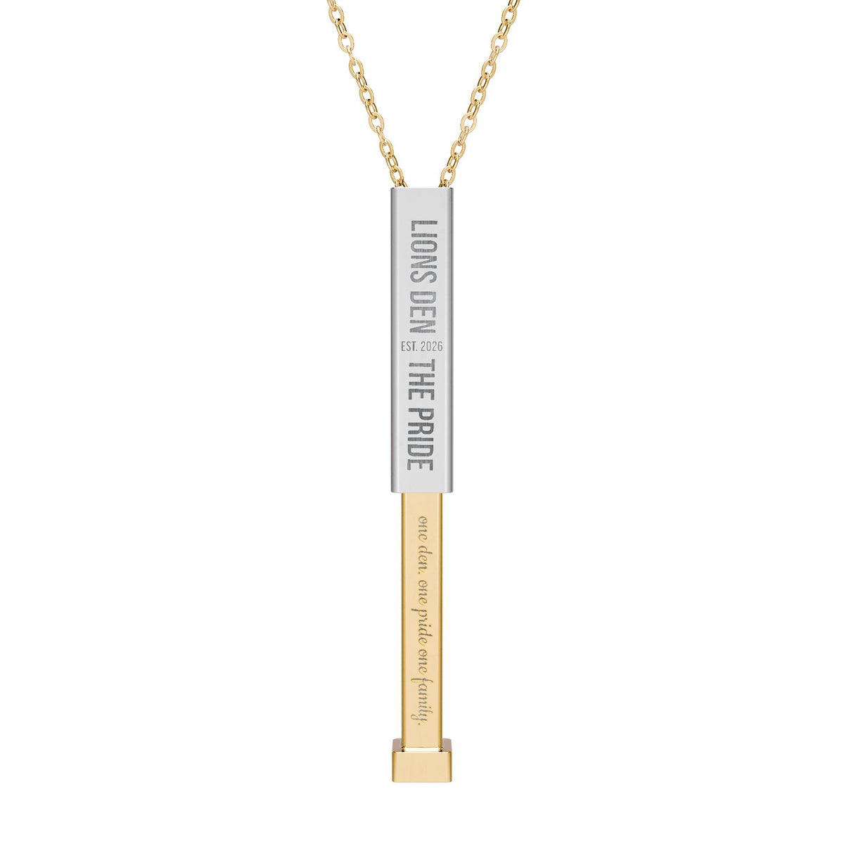 Lions Den Hidden Message Bar Necklace