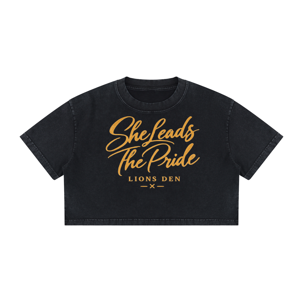 She Leads The Pride Mineral-Wash Crop Tee