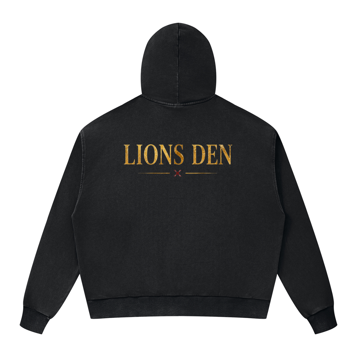 Royal Lion Shield Mineral-Wash Boxy Zip Hoodie