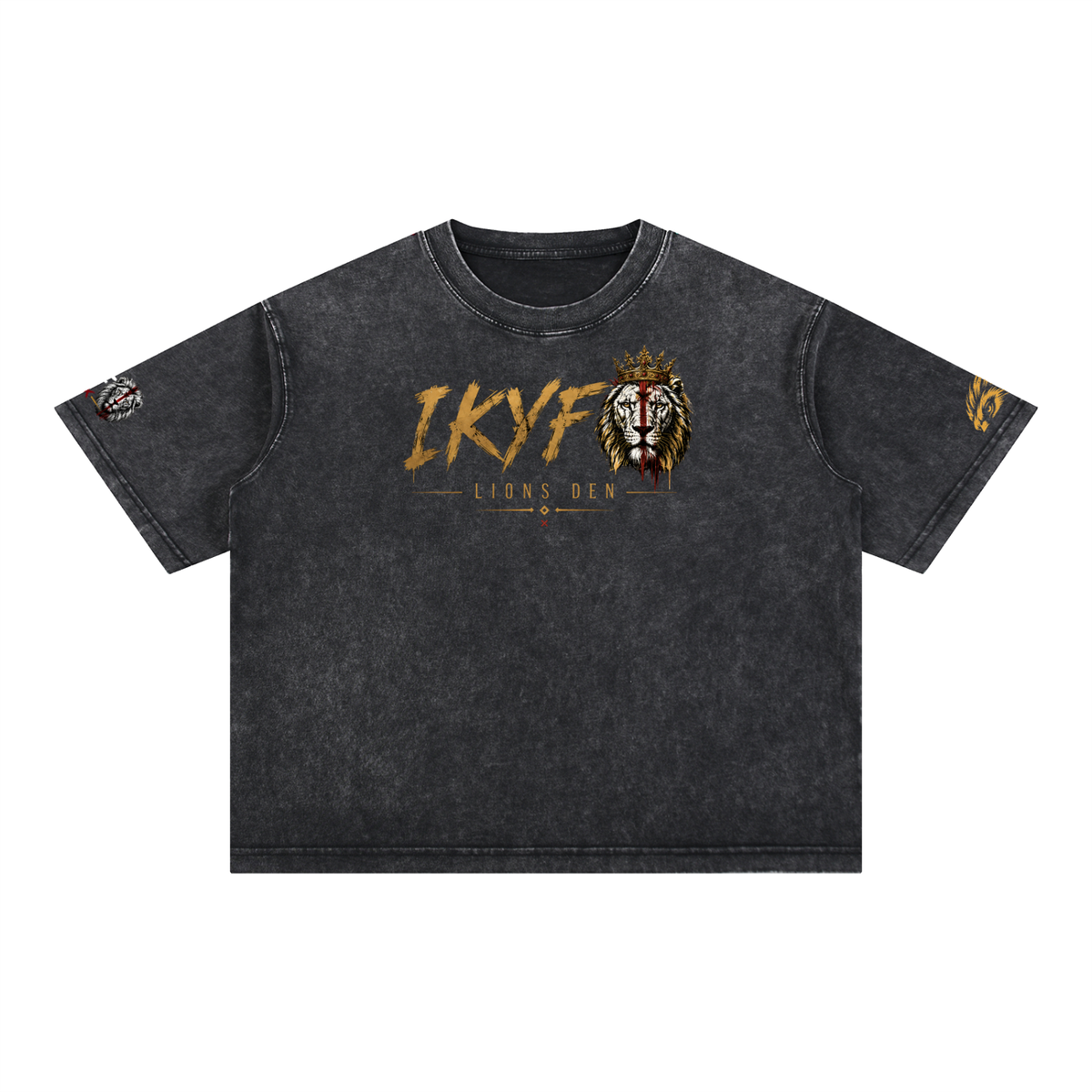 IKYF Lion Mineral Wash Mineral-Wash Boxy Tee