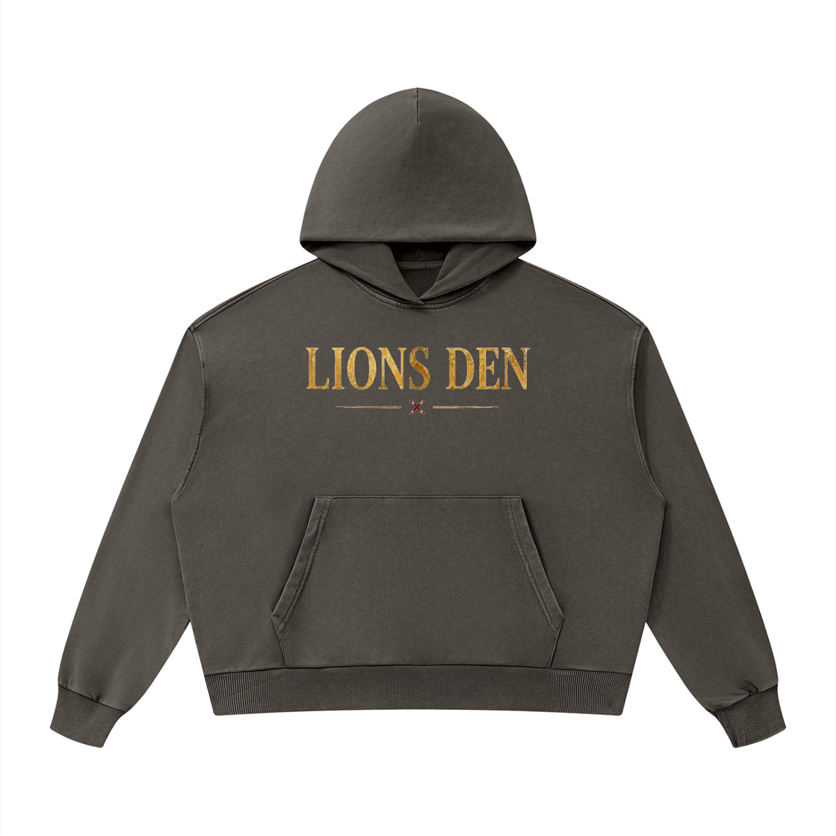 Gold Lions Den Mineral-Wash Boxy Hoodie