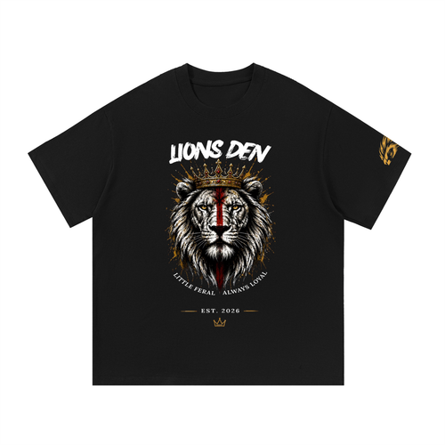 Born Wild Red Stripe Lion Essential Cotton Tee