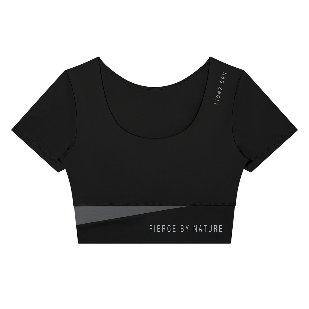 Fierce by Nature Lioness Paneled Crop Yoga Tee