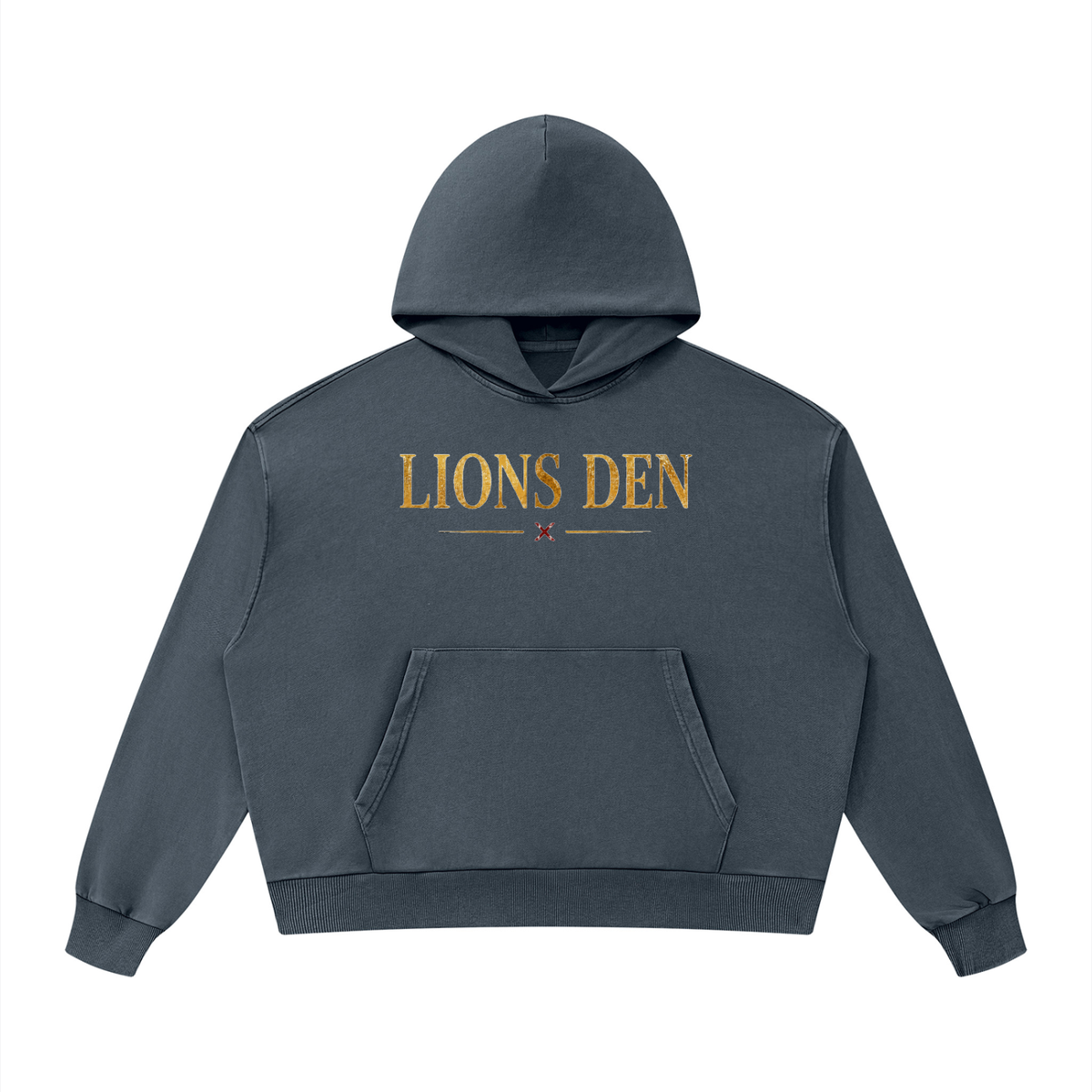 Gold Lions Den Mineral-Wash Boxy Hoodie