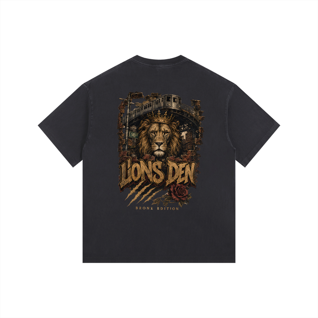 Lions Den Classic Vintage-Wash Oversized Tee