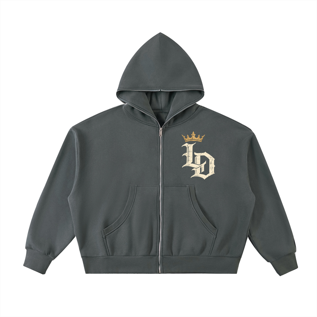 She Walks With Lions Boxy Full-Zip Hoodie