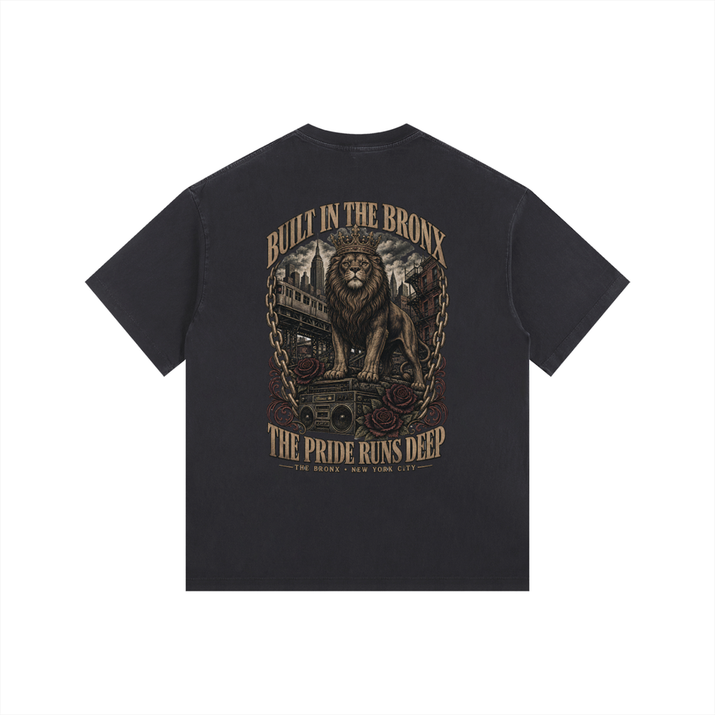 Lions Den Serif Vintage-Wash Oversized Tee