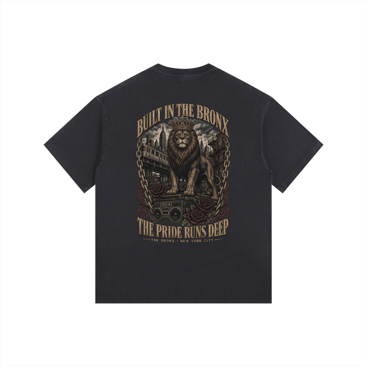 Lions Den Serif Vintage-Wash Oversized Tee