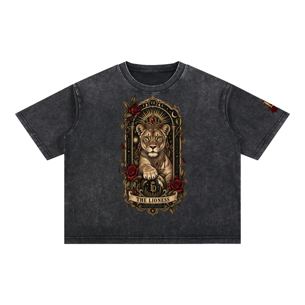 The Pride Lioness Tarot Mineral-Wash Boxy Tee