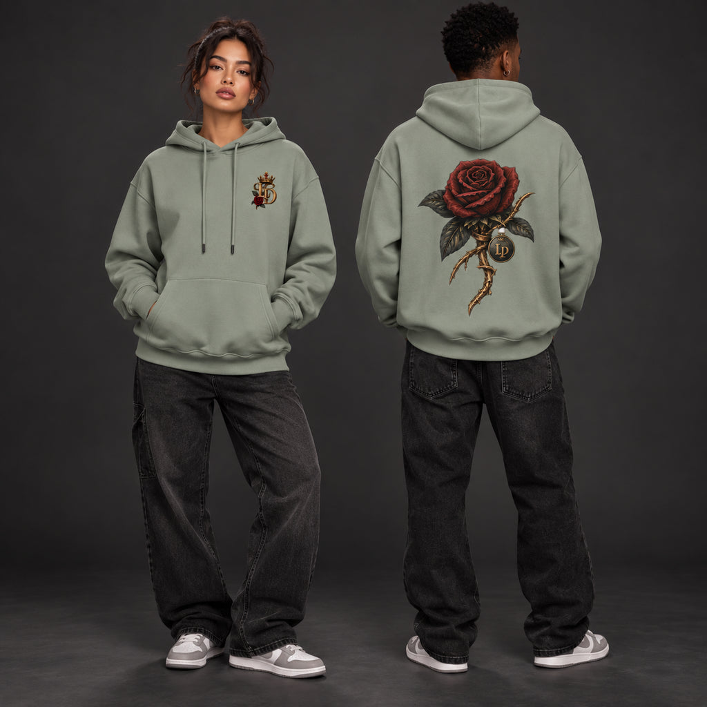 Crowned Rose Medallion Fleece Hoodie