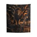 Guardian Lion Over Brooklyn Stream Backdrop