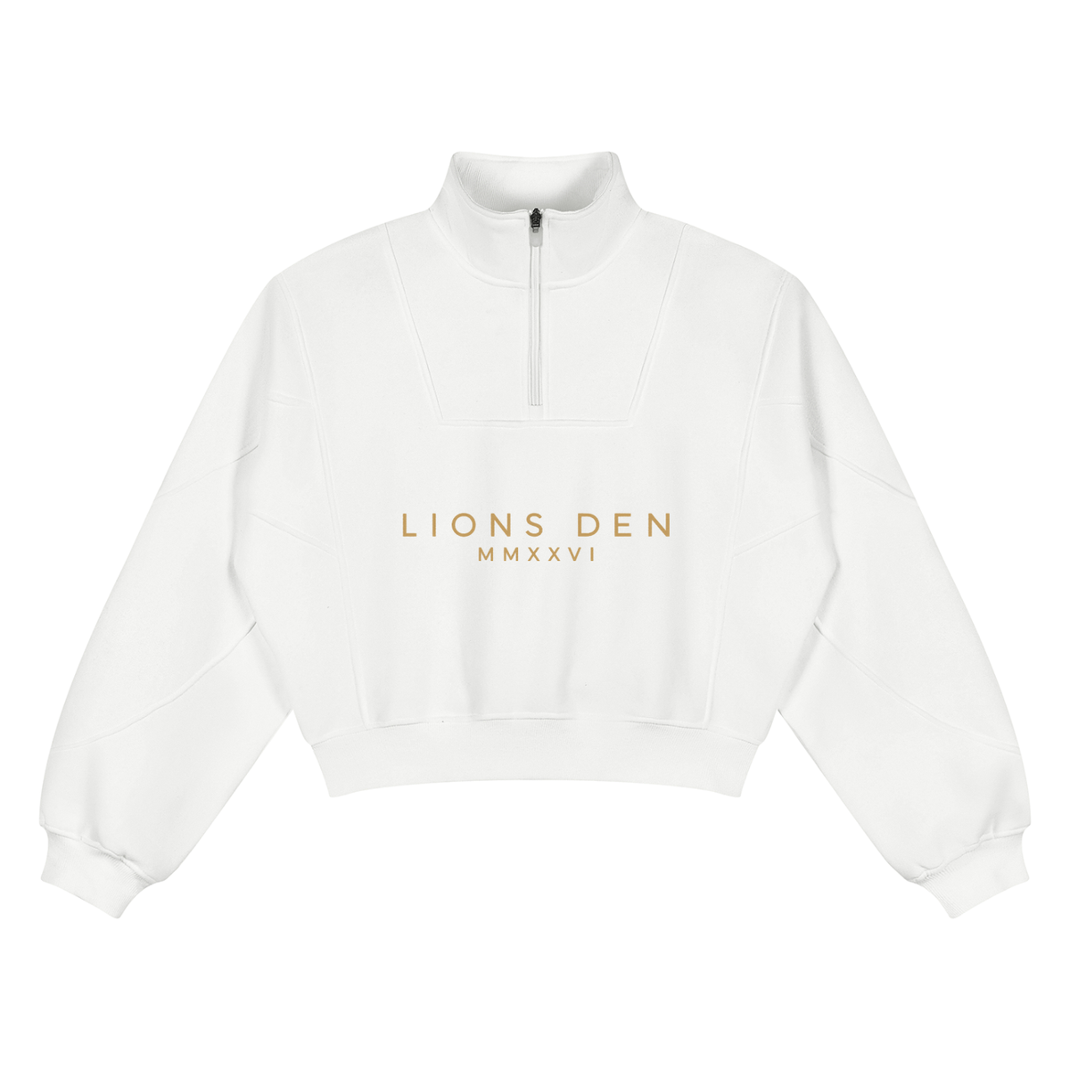 Lions Den MMXXVI Cropped Quarter-Zip Sweatshirt