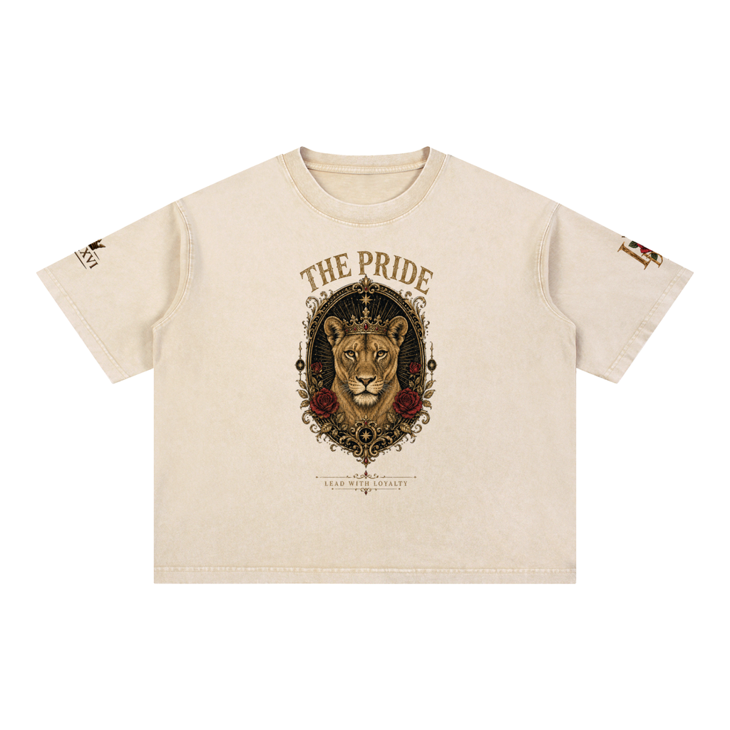 The Pride Lioness Emblem Mineral-Wash Boxy Tee