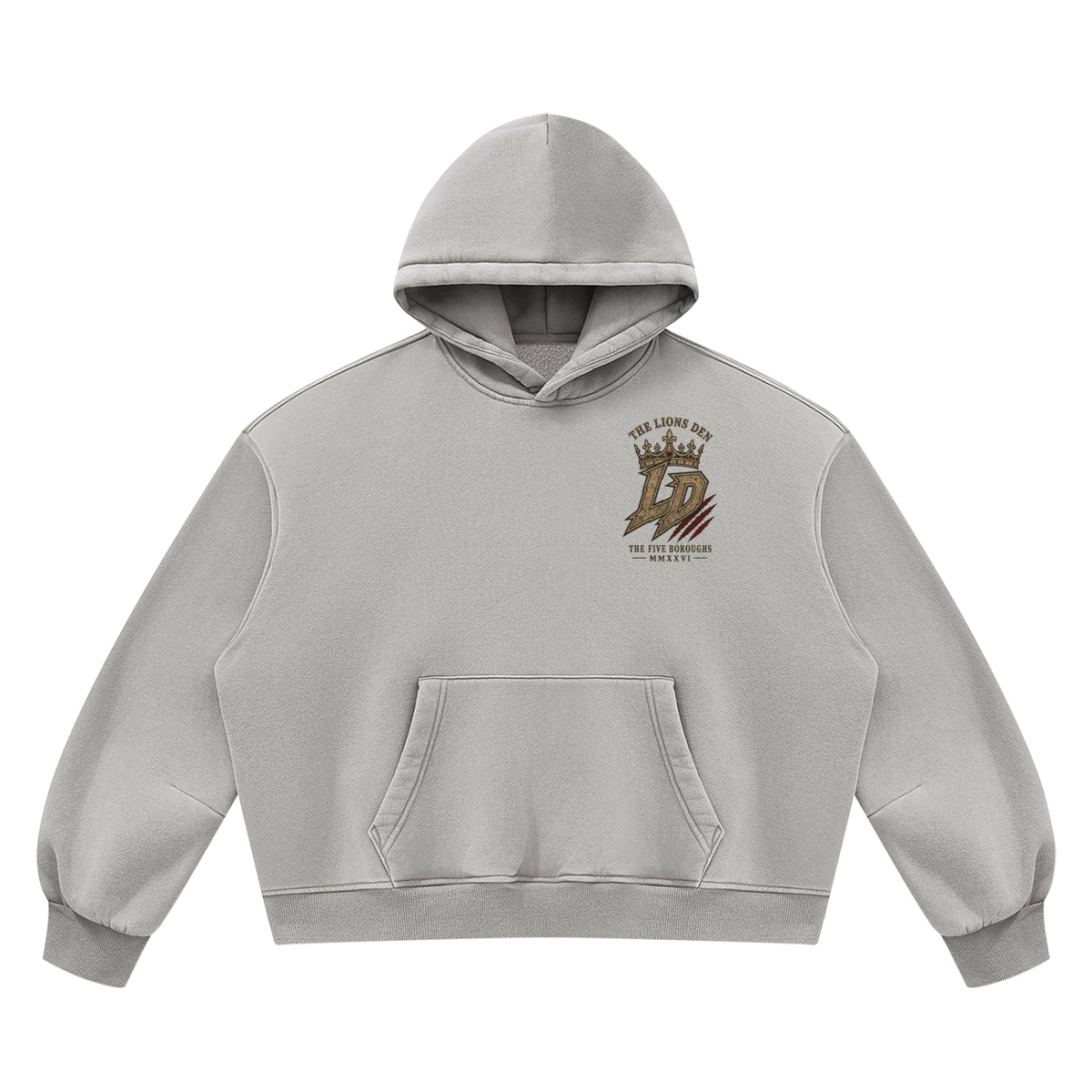 Lion Gate Vintage-Wash Boxy Fleece Hoodie