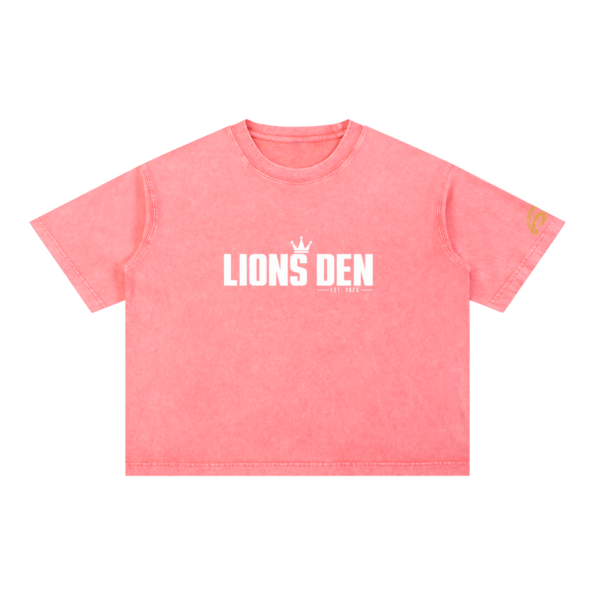 Lions Den Classic Block Mineral-Wash Boxy Tee