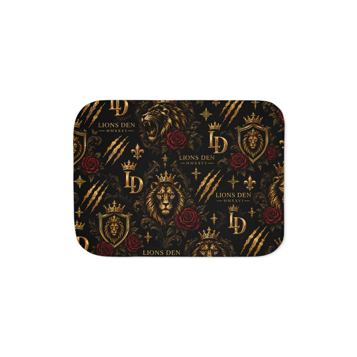 Lions Den Heritage Pattern Sherpa Blanket