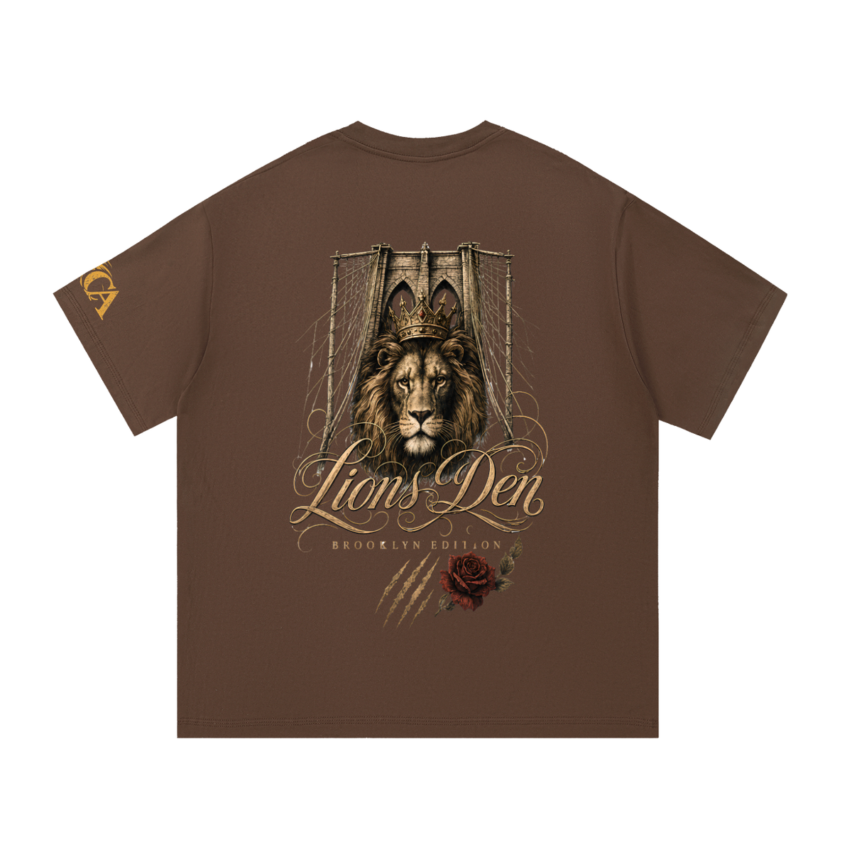 Caged Lion and Rose Essential Cotton Tee