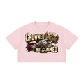 Crowned Not Claimed Women's Mineral-Wash Crop Tee